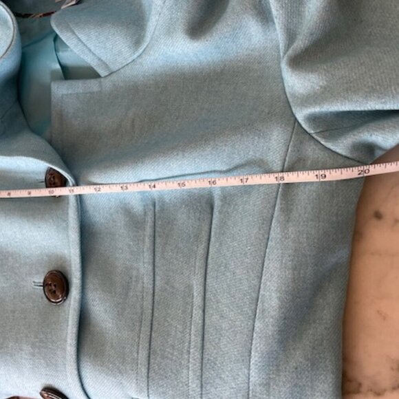 TALBOTS Sky Blue Wool Blend Long Sleeve Envelope Pocket Blazer 12 - Picture 13 of 16
